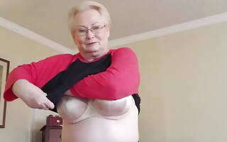 Naughty Granny Gilf Strips For You and Spreads Her Pain in the neck